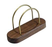 Porte-serviettes en papier en laiton et noyer, 2 en 1, organiseur de cure-dents for restaurants, commerciaux, rétro, hot pot, ensemble de table Porte-serviettes(158 * 55 * 98mm)