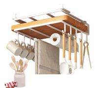 Porte-serviettes en papier essuie-tout - Étagère sous meuble multifonction, acier inoxydable robuste | Détail de crochet polyvalent, usage pratique, parfait pour accrocher des ustensiles, des tasses