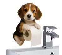 Porte-serviettes en papier mignon en forme de chien - Distributeur de serviettes en papier amusant et porte-serviettes pour animaux - Organisateur mural décoratif pour cuisine, salle de bain, chambre