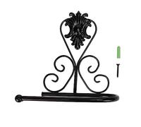 Porte-Serviettes en Papier Mural, Support de Rouleau de Papier pour Cuisine et Salle de Bain, Porte-essuie-Main en métal Inoxydable avec Finition Peinte, Design Gain de Place pour (Noire)