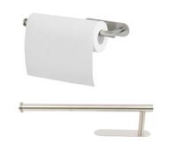 Porte-serviettes en papier ou papier toilette - À suspendre - Pour papier toilette - En acier inoxydable - Autocollant ou mural - Largeur : 33 cm