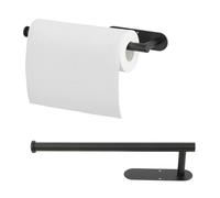 Porte-serviettes en papier ou papier toilette - À suspendre - Pour papier toilette - En acier inoxydable - Autocollant ou mural - Largeur : 33 cm