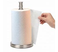 Porte-Serviettes en Papier pour Plan de Travail avec Base en Acier Inoxydable lourdement lestée, Porte essuie-Tout sur Pied, Nickel brossé