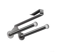 Porte-serviettes en papier sous étagère avec montage mural et plafond pour cuisine et salle de bain, design compact avec matériaux en aluminium et ABS (gris)