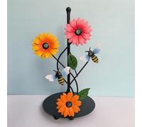 Porte-serviettes en papier tournesol avec motif amoureux des papillons, construction en métal avec base lestée pour éviter les glissements, pour décoration de cuisine et de jardin (B)