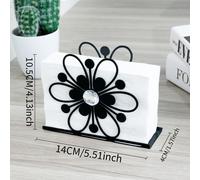 Porte-Serviettes En Papier Vertical,Porte-Serviettes Créatif En Métal,Porte-Serviettes Fleur Simple Moderne,Adapté Au Restaurant Et À L'hôtel - Type Black