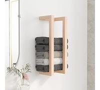 Porte-serviettes en pin massif - 23 x 18 x 60 cm - Support mural avec étagère pour salle de bain, chambre d'amis, cuisine, sauna - Peu encombrant et robuste pour suspendre et sécher les serviettes