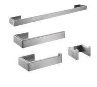 Porte-Serviettes, Ensemble de Salle Bain en Acier Inoxydable : Porte-Papier Toilette, Crochets Porte-Serviettes, Fixation Murale, 40 cm à 60(SS-4 Set 60cm)