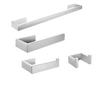 Porte-Serviettes, Ensemble de Salle Bain en Acier Inoxydable : Porte-Papier Toilette, Crochets Porte-Serviettes, Fixation Murale, 40 cm à 60(Pc-4 Set 60cm)