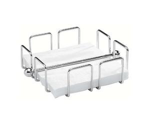 Porte-Serviettes Fil Chromé Bas H. 6,5 Cm Pour Serviettes 33x33 Paderno