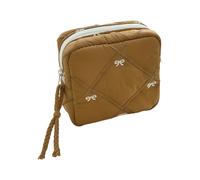 Porte-serviettes hygiéniques en tissu matelassé avec nœuds à la mode décorés pour voyage et usage quotidien