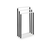 Porte-serviettes KUNO, en métal laqué noir et blanc