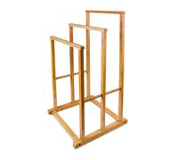 Relaxdays Porte-Serviettes sur pied support 3 Barres HxlxP : 82,5 x 42 x 42,5 cm en bambou salle de bain serviteur de chambre, nature