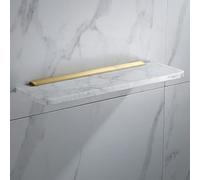 Porte-serviettes Lumière en Marbre Naturel Espace Aluminium Brossé Or Serviette Rail Stand Rails, Porte-Brosse de Toilette, Porte-Papier, Matériel Salle De Bain/Étagères 30cm avec