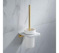 Porte-serviettes Lumière en Marbre Naturel Espace Aluminium Brossé Or Serviette Rail Stand Rails, Porte-Brosse de Toilette, Porte-Papier, Matériel Salle De Bain/Étagères 30cm avec