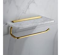 Porte-serviettes Lumière en Marbre Naturel Espace Aluminium Brossé Or Serviette Rail Stand Rails, Porte-Brosse de Toilette, Porte-Papier, Matériel Salle De Bain/Étagères 30cm avec