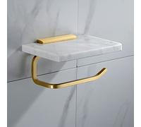 Porte-serviettes Lumière en Marbre Naturel Espace Aluminium Brossé Or Serviette Rail Stand Rails, Porte-Brosse de Toilette, Porte-Papier, Matériel Salle De Bain/Étagères 30cm avec