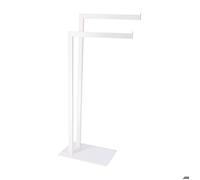 Porte-Serviettes 2 Barres en Métal Blanc Mat H 81 cm - TENDANCE