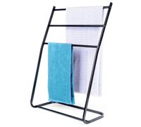 Porte-Serviettes Métal Noir Support Salle de Bain Moderne