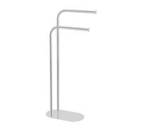 Porte-Serviettes Mod. Levante Support Serviette et Manteaux autoportant Design Salle de Bain en Acier Inoxydable 30x79x17 cm Argent Brillant