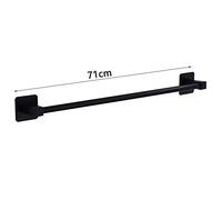 Porte-serviettes moderne en acier inoxydable - 70 cm - Noir - Fixation murale - Pour la maison et l'hôtel