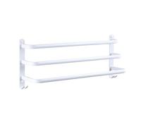 Porte-Serviettes Mural à 3 Niveaux, en Aluminium Blanc, avec étagères, for Salle de Bain, Cuisine et Toilettes(60cm)