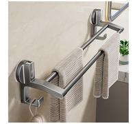 Porte-serviettes mural amovible en aluminium étanche à 2 barres - Espacement plus large - Processus de pulvérisation robuste - Parfait pour une utilisation dans la salle de bain et la cuisine.