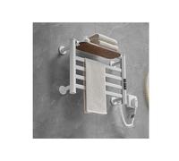 Porte-Serviettes Mural avec étagère supérieure, sèche-Serviettes électrique en Alliage d'aluminium avec écran Tactile, Chauffe-Serviettes pour Salle de Bain avec minuterie, Blanc, Right Line