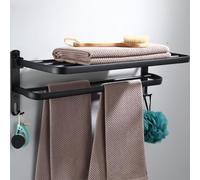 Porte-Serviettes Mural de 40 Cm Avec 2 Crochets, Pliable Etu Encombrant, En Aluminium, Pour Salle Den, Cuisine Ou Chambre./40 Cm/A