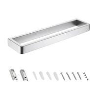 Porte-serviettes mural en aluminium de 30 cm pour salle de bain - Gain de place - Maintien sûr des serviettes à main verticales et horizontales - Porte-serviettes en acier