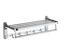 Porte-Serviettes Mural, étagère à Serviettes, Porte-Serviettes Multifonction avec Crochet, étagère de Rangement, Porte-Serviettes en Acier Inoxydable 304, Barre de Porte-Serviettes de Bain Murale for