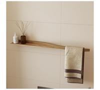 Porte-serviettes mural flottant avec étagère, style moderne, organiseur de salle de bain horizontal (chêne)