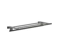 Porte-serviettes mural hansgrohe AddStoris S 41781340 avec barre porte-serviettes, finition chrome noir brossé