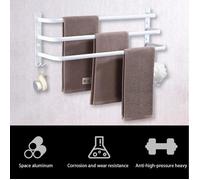 Porte-serviettes Mural - Marque - Modèle - Acier Inoxydable 304 - étagère / Fixation Murale - 3 Barres - Blanc