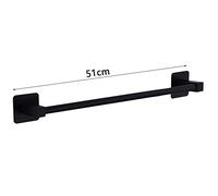Porte-serviettes mural moderne en acier inoxydable de 50 cm, noir et élégant, pour la maison et l'hôtel