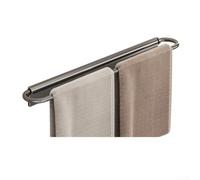 Porte-serviettes mural pliable en aluminium anti-rouille pour salle de bain petits espaces Design barre unique Gris 30 cm