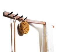 Porte-serviettes mural pour salle de bain avec crochets, style moderne, organiseur de bain horizontal en noyer (noyer)