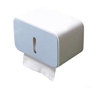 Porte-serviettes mural pour salle de bain, étagère de rangement étanche avec couvercle scellé pour garder les rouleaux au sec, boîte à papier toilette peu encombrante, gris, bleu