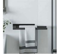 Porte-serviettes mural - VIDAXL - 40 x 9 x 4 cm - Acier inoxydable - Noir - Résistance à la rouille