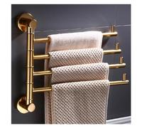 Porte-Serviettes Murale Salle de Bain Pivotant Doré, Barres Porte Serviettes pour Salle de Bain et Cuisine,Sèche-Serviettes en Aluminium Massif Antirouille, Étanche, Porte Serviette Montage Mural (Co