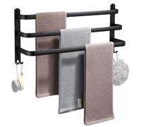 Porte-Serviettes Noir 40cm Barre Aluminium Salle de Bain Design Moderne