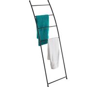 Porte-serviettes noir à adosser - 150 x 44 cm - échelle à serviettes en métal sur pied - porte-serviettes de bain étagère de salle de bain porte-serviettes de douche échelle déco