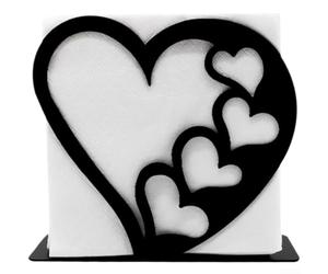 Porte-serviettes noir en forme d'amour, boîte à mouchoirs en fer robuste pour restaurant, café, maison, accessoire de table nordique minimaliste