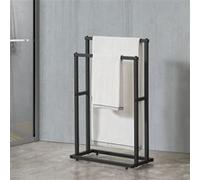 Porte-serviettes Omalo à 2 barres en acier 78 x 48 x 24 cm [en.casa] Noir G