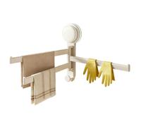 Porte-serviettes pivotant à 3 bras - Support mural à ventouse | 18 x 6,2 x 20 cm, ABS léger 7.09 x 2.44 x 7.87 in / 180 g, bras rotatifs à 180 degrés, aspiration sans perçage