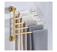 Porte-Serviettes pivotant à 5 Bras avec Finition dorée, Porte-Serviettes de Cuisine, de Salle de Bain, Support de séchage Mural pour Le Linge, Support de Serviette en Aluminium Massif antiro