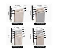 Porte-Serviettes Pivotant Durable Avec 4 Bras Pliables Et Crochets - Organiseur De Bain Peu Encombrant Pour Serviettes Et Vêtements