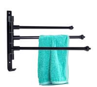 Porte-serviettes pivotant en aluminium noir, 30 cm