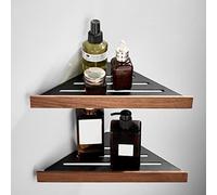 Porte-serviettes pliable en noyer noir avec lumière murale pour salle de bain, kit d'accessoires de salle de bain, double trépied, barre porte-serviette et support de papier toilette, matériel de
