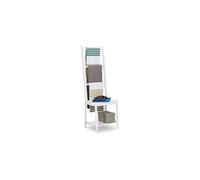 Relaxdays, Blanc Porte Portant Range-Serviettes Bain Valet de Chambre Chaise de Lit SDB Bambou 133x40x42cm, 42 x 40 x 133 cm